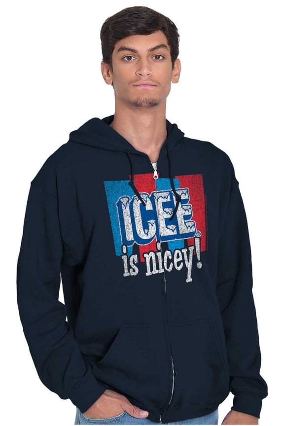 Official Icee Is Nice Funny Logo Unisex Plus Size Zip Hoodie Brisco Brands 2X