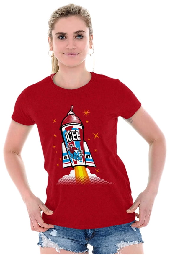 Official Icee Logo Rocket Women's T Shirt Ladies Tee Brisco Brands S
