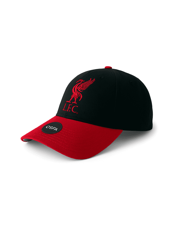 Official LFC Liverpool FC Two-Tone Adjustable Cap - Black & Red