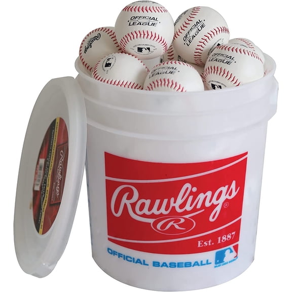 Official League Recreational Use Practice Baseballs | Youth/8U | R8U | Bucket | 24 Count