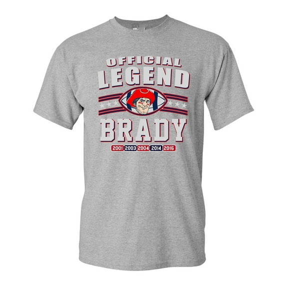 Official Legend Brady Football DT Adult T-Shirt Tee