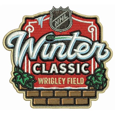 Official Licensed Hook Velcro Winter Classic 2025 Wrigley Field 3. 5”W x 3. 25”H Patch (Not an Iron-on Patch)