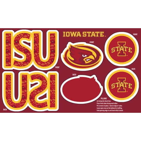 Official Licensed Iowa State University Minky DIY Pillow Project. Cut, Sew, and Stuff-Each Panel yields 3 pillows