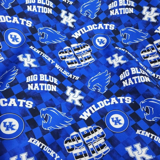 Official Licensed NCAA University of Kentucky Check Allover Fabric by the Yard