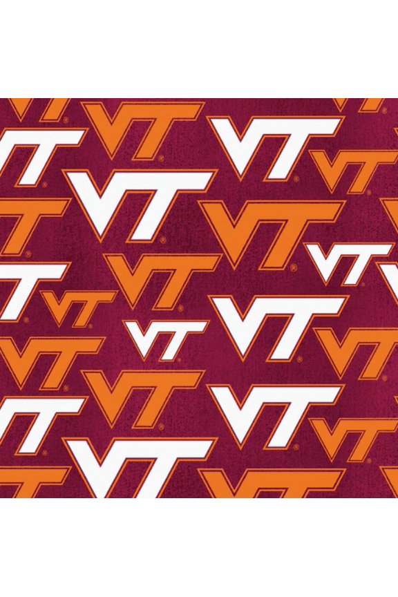 Official Licensed NCAA Virginia Tech University Letters Fabric by the Yard
