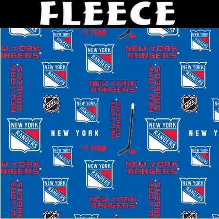 Official Licensed NHL New York Rangers Blue Fleece Fabric by the Yard