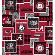 Official Licensed University of Alabama Cotton Quilting Fabric-Argyle Boxes Fabric by the Yard