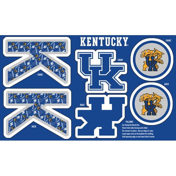 Official Licensed University of Kentucky Minky DIY Pillow Project. Cut, Sew, and Stuff-Each Panel yields 3 pillows