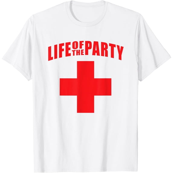 Official Life of the Party Funny Lifeguard Parody T-shirtMen and women, White T-shirt, size: Extra large