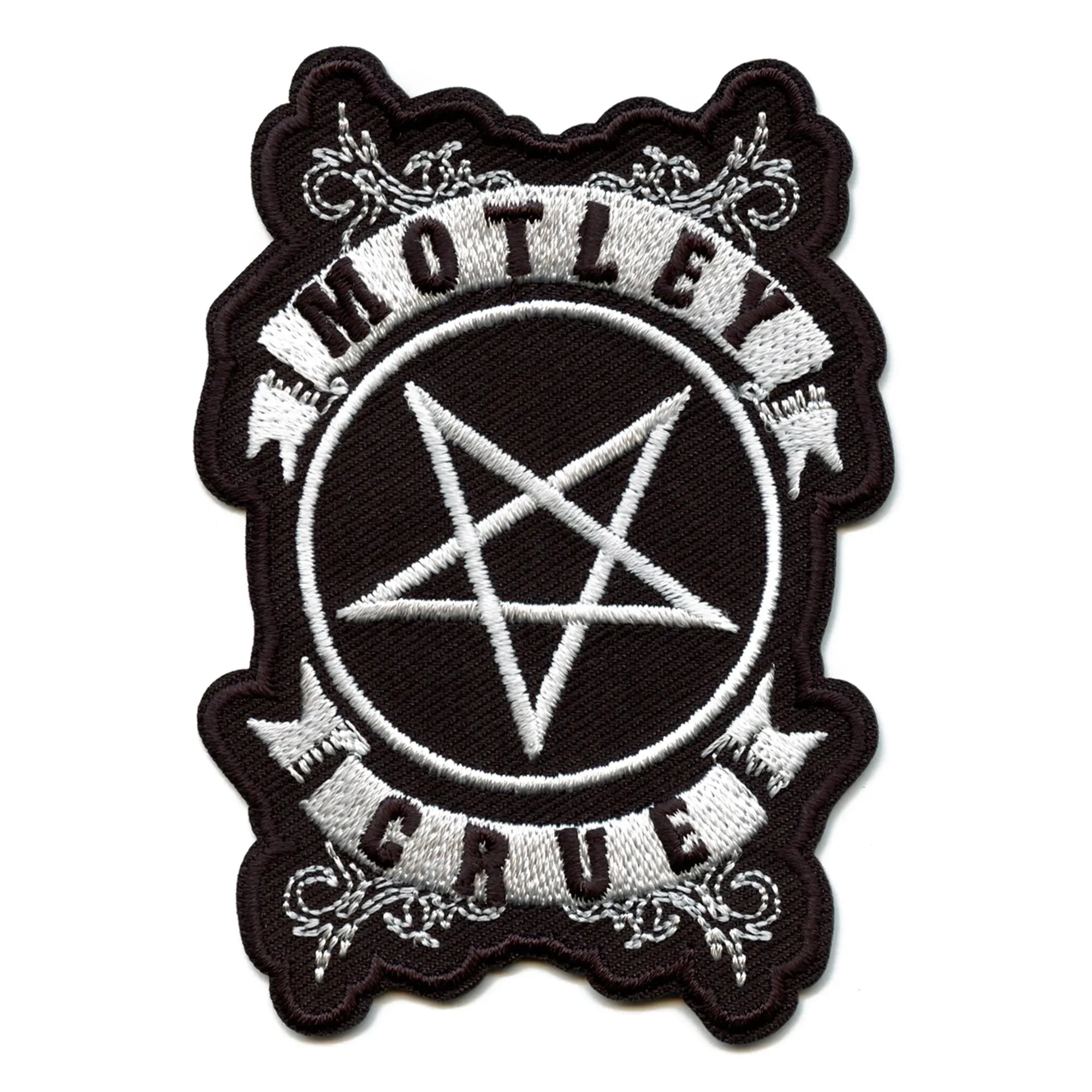 Official Motley Crue Patch Ribbons With Pentagram Embroidered Iron On ...