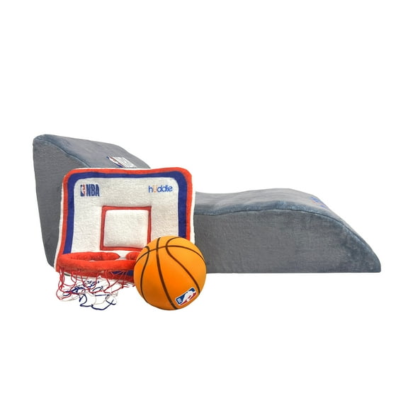 Official NBA Huddle 2in1 Basketball Sofa with Removable Hoop and Foam Basketball for Ages 3+