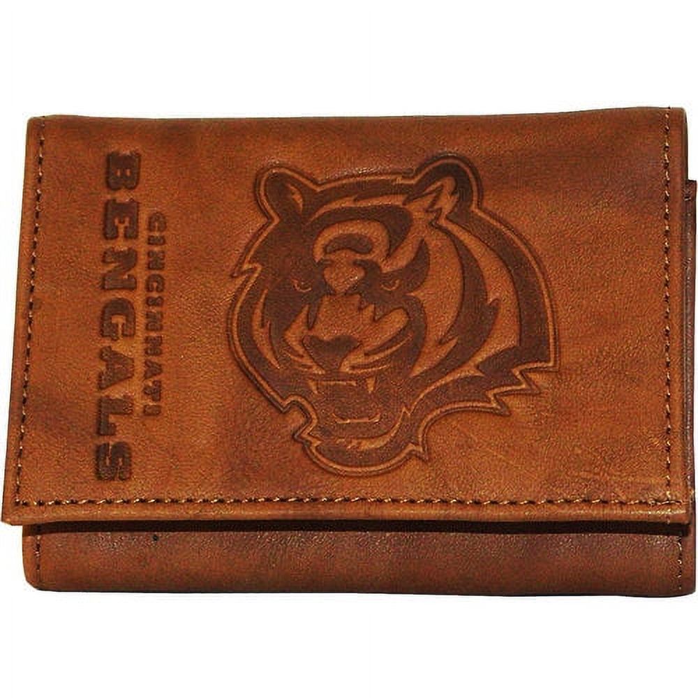 Official NFL Leather Wallet TriFold Embossed Cincinnati Bengals