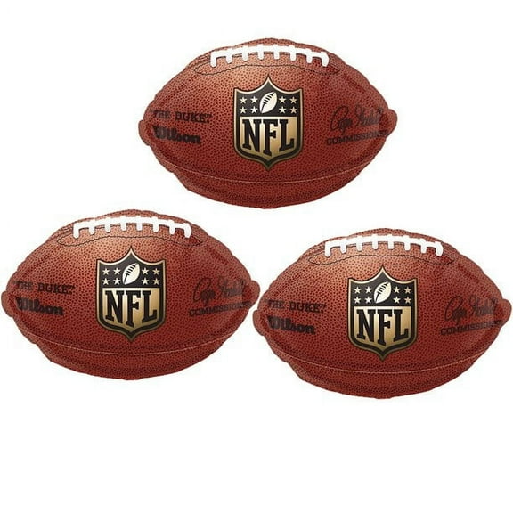 Official Logo Wilson 17" Football Shape Mylar Foil Balloon, Brown, 3 Count