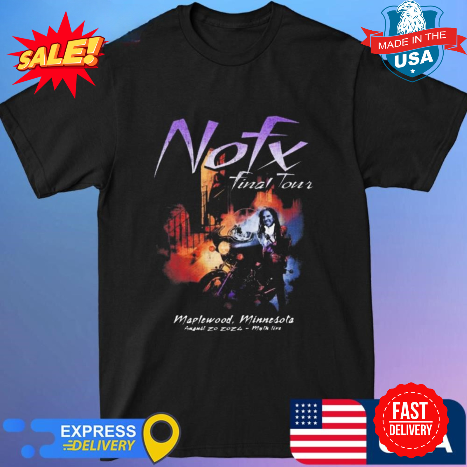 Official NOFX Maplewood, Minnesota August 20, 2024 Myth Live Event Shirt