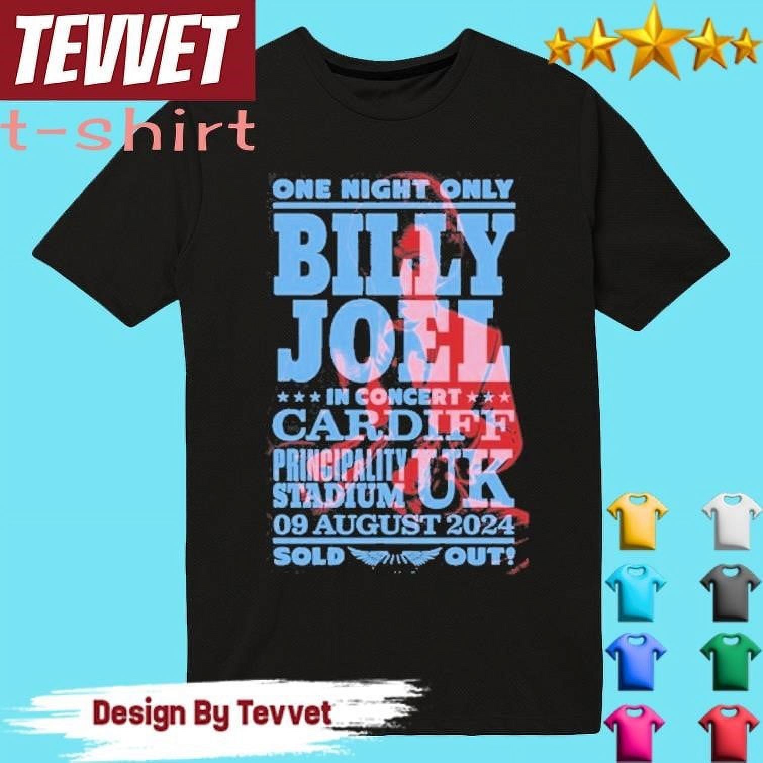 Official Official Billy Joel In Cardiff Uk Aug 9 2024 Tour Shirt