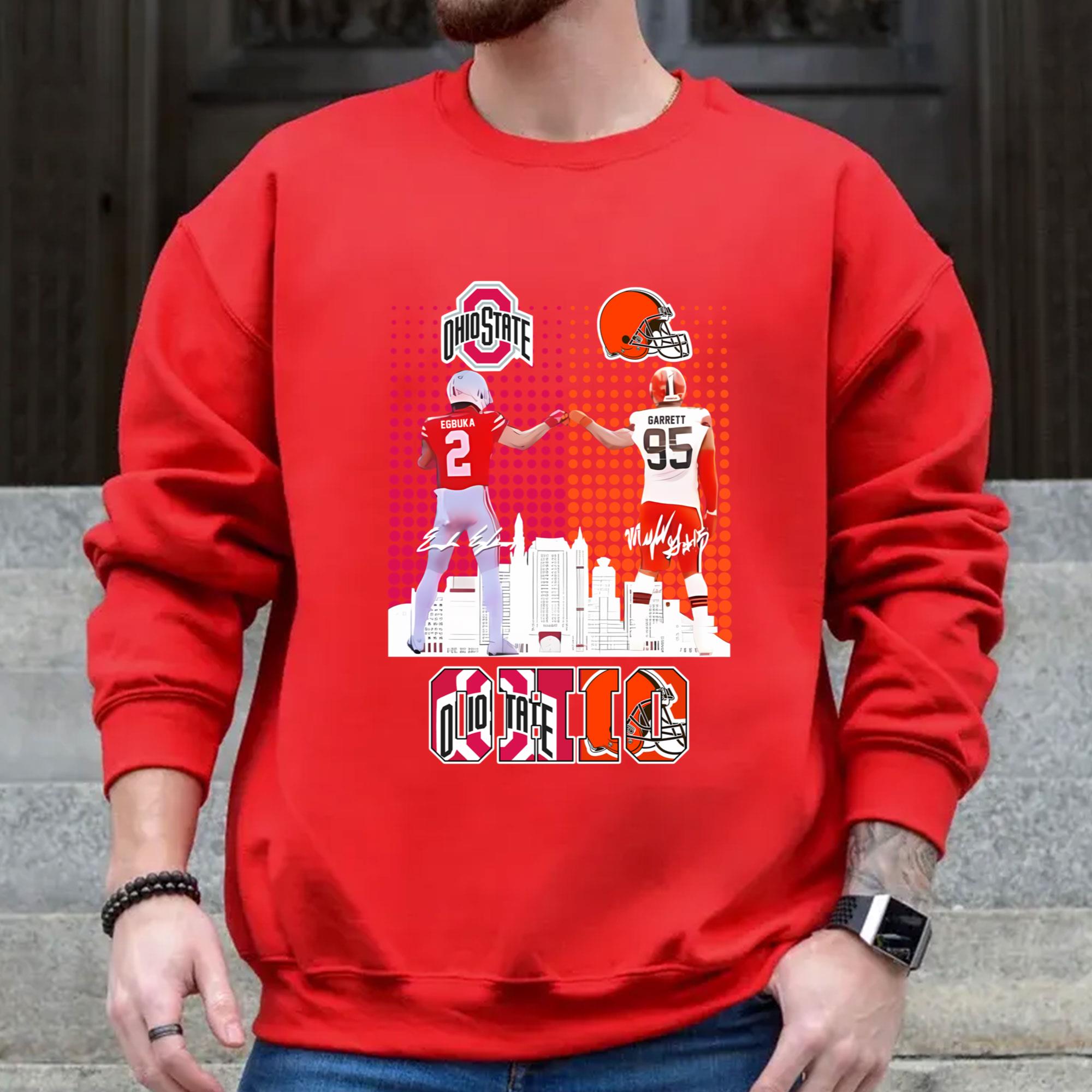 Official Ohio Sports Teams Emeka Egbuka And Myles Garrett Signatures