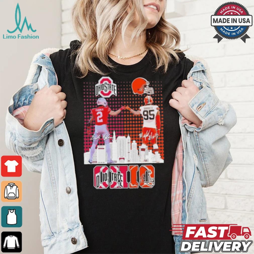 Official Ohio Sports Teams Emeka Egbuka And Myles Garrett Signatures