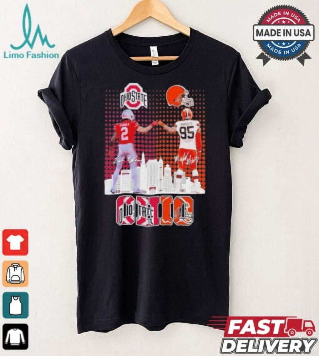 Official Ohio Sports Teams Emeka Egbuka And Myles Garrett Signatures