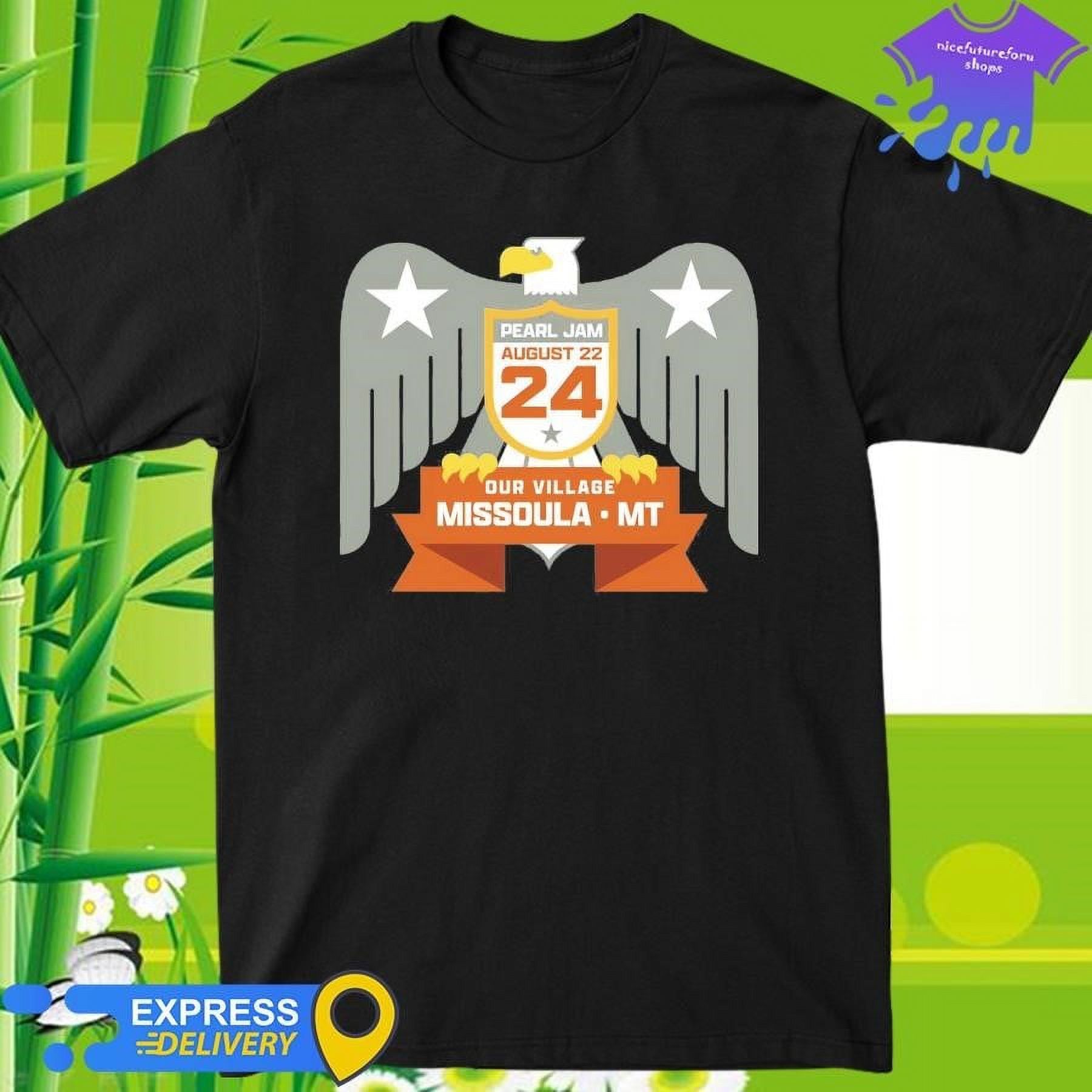 Official Pearl Jam Aug 22 2024 Our Village Missoula Mt Shirt