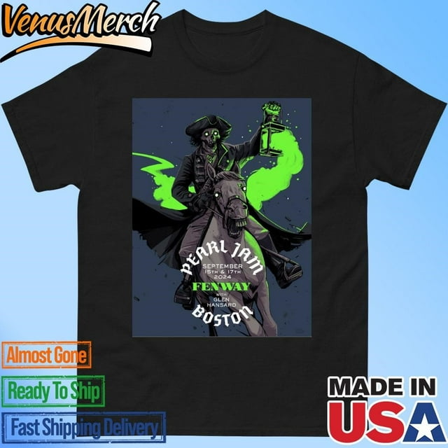 Official Pearl Jam September 15th & 17th 2024 Fenway With Glen Hansard