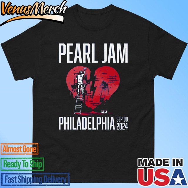 Official Pearl Jam With Glen Hansard Event Tee In Philadelphia Night 2