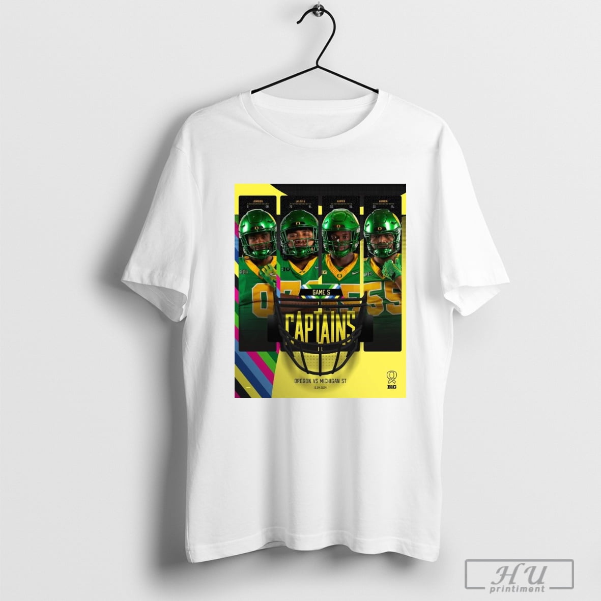 Official Poster Game 5 Captains Oregon Duck Vs Michigan State 2024 T