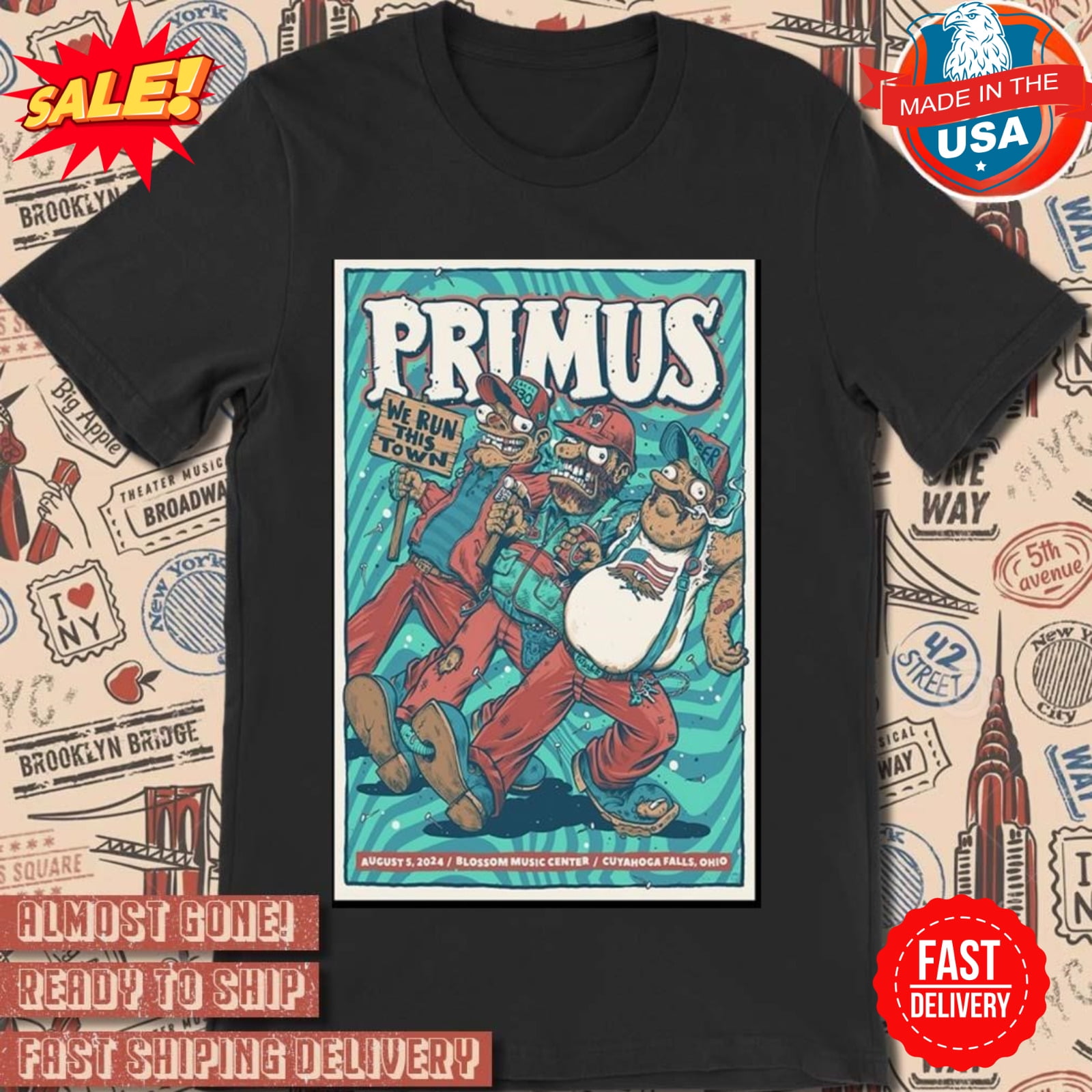 Official Poster Primus Aug 5, 2024 Blossom Music Center Cuyahoga Falls