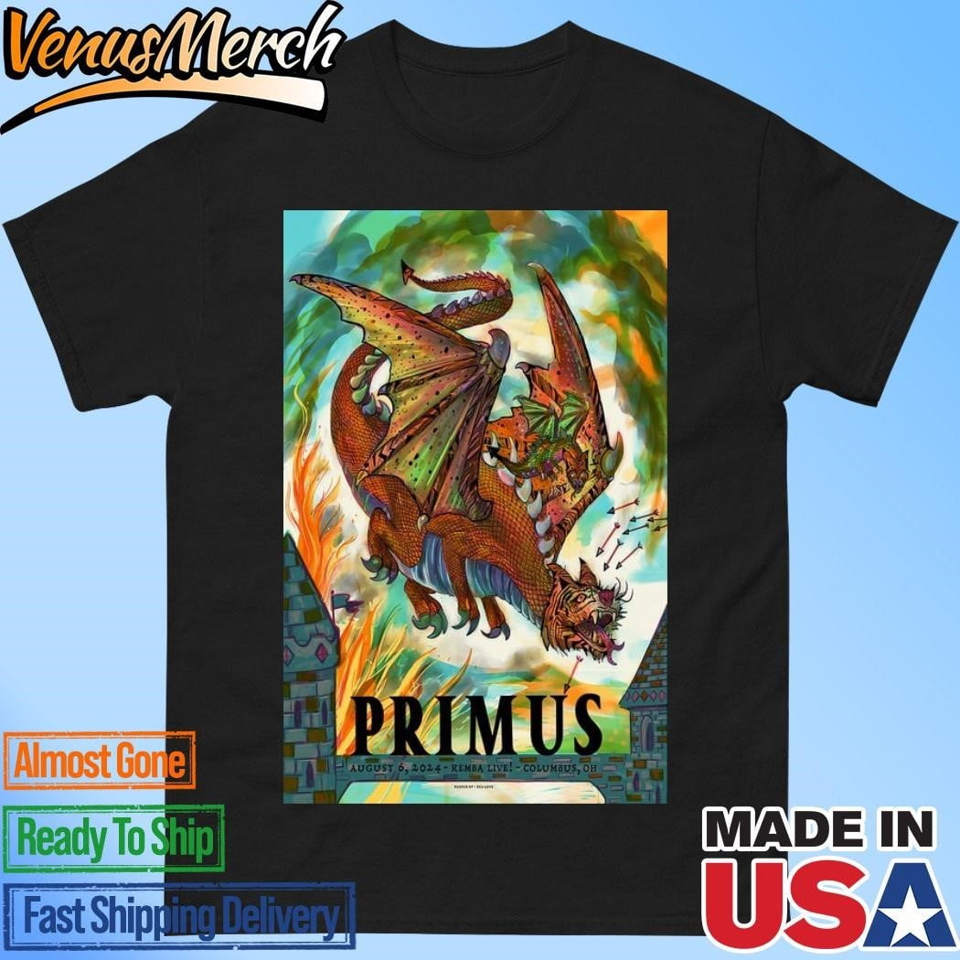 Official Primus At Kemba Live In Columbus Oh On August 6 2024 Concert Poster Shirt