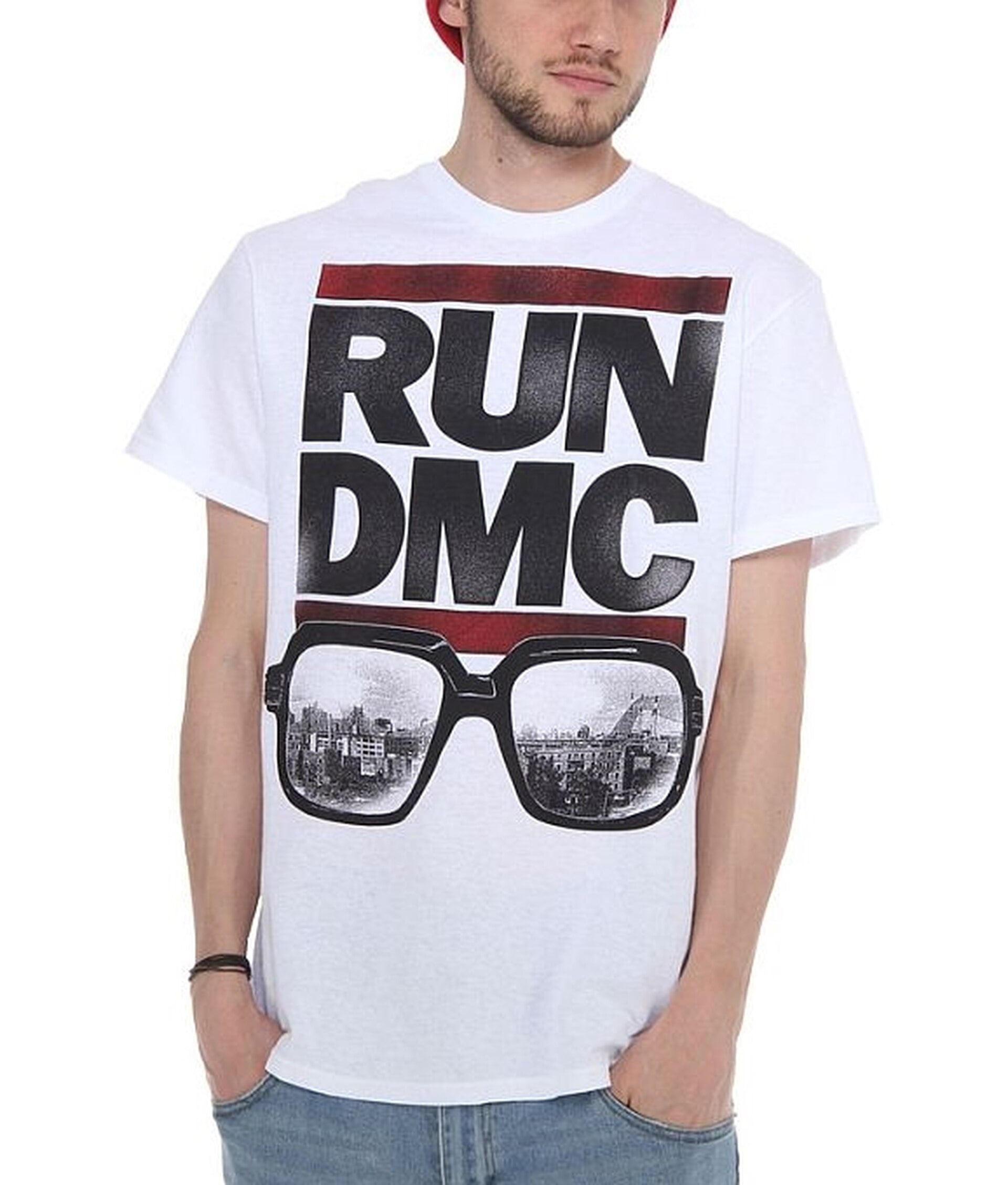 Bravado Run DMC Logo with Glasses T-Shirt Size: Large White