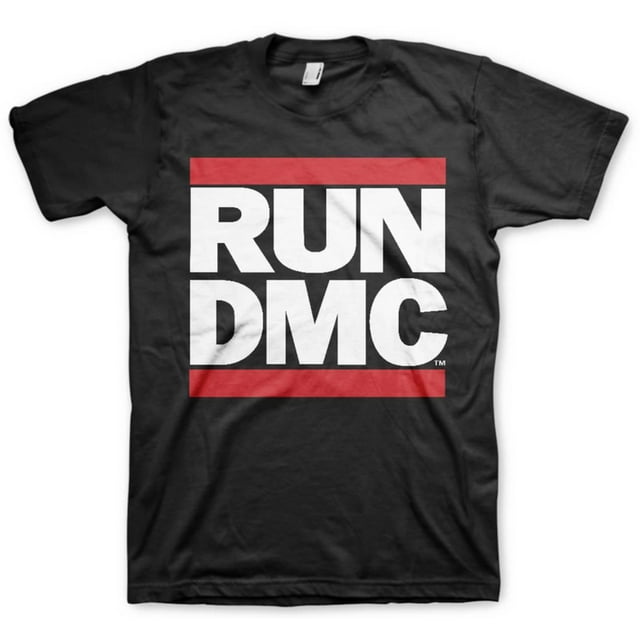 Official RUN DMC Official Classic Logo Black Short Sleeve Graphic Tee Unisex