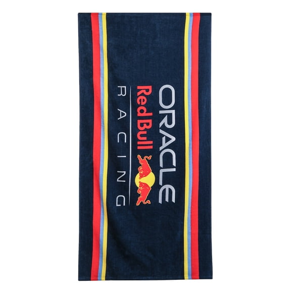 F1 Official Oracle Red Bull Racing Towel | Super Soft Feel Tricolor Formula One Team Design | Perfect For Home Bath Beach & Swimming Pool | One Size 30 x 59 | 100% Cotton