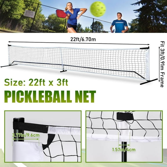 Official Regulation Size Pickleball Net, 22x3ft, Durable Design for Indoor/Outdoor