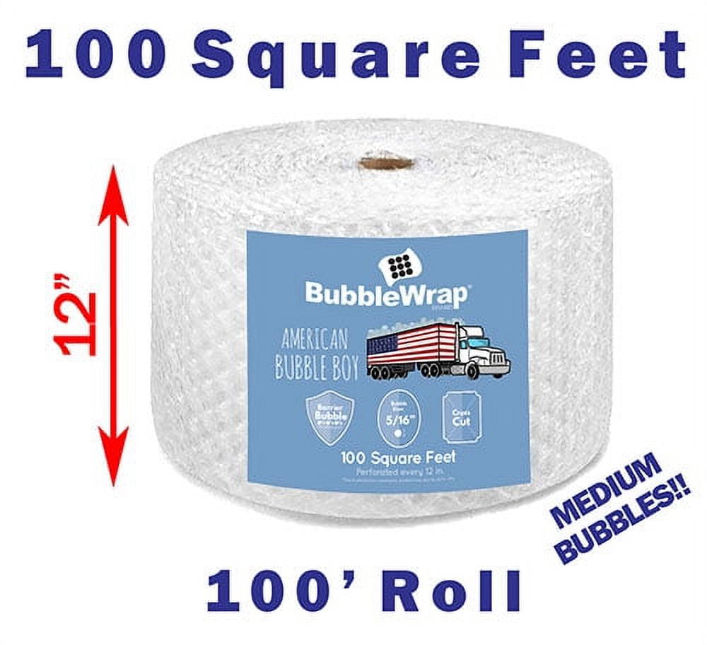 Official Sealed Air Bubble Wrap American Bubble Boy (100' Medium (5/