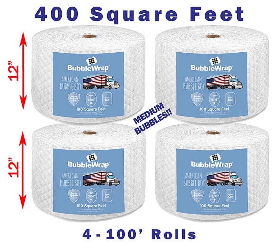 "American Bubble Boy Sealed Air Bubble Wrap, 400' Medium 5/16"" for