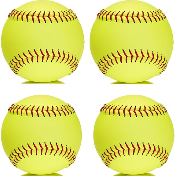 Official Size 12" Softballs - Fastpitch Practice & Training Balls, Leather Covered