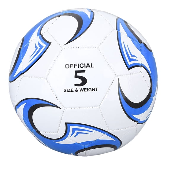 Official Size 5 Training Soccer Ball for Match Play, Blue-Black Weatherproof Inflatable Soccer Football (9.8 in / 25.0 cm)