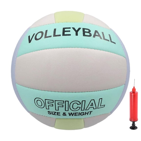 Official Size 5 Volleyball with Air Pump, Premium Soft PVC Indoor Outdoor Training Ball, Macaron Colored Waterproof Sand Beach Volleyball for Teens Adults