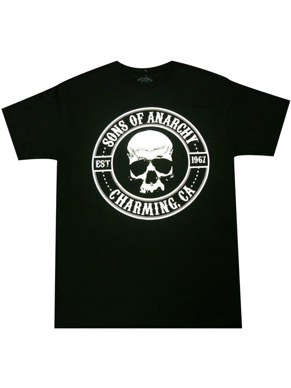 Official Sons of Anarchy Motorcycle Club Logo Skull Charming CA Adult T-Shirt