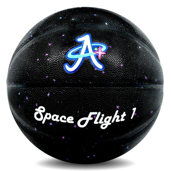 Official Space Flight 1" Premium Basketball Indoor/Outdoor, Full Size Kids & Adult, A Plus Collectibles (Space Black)