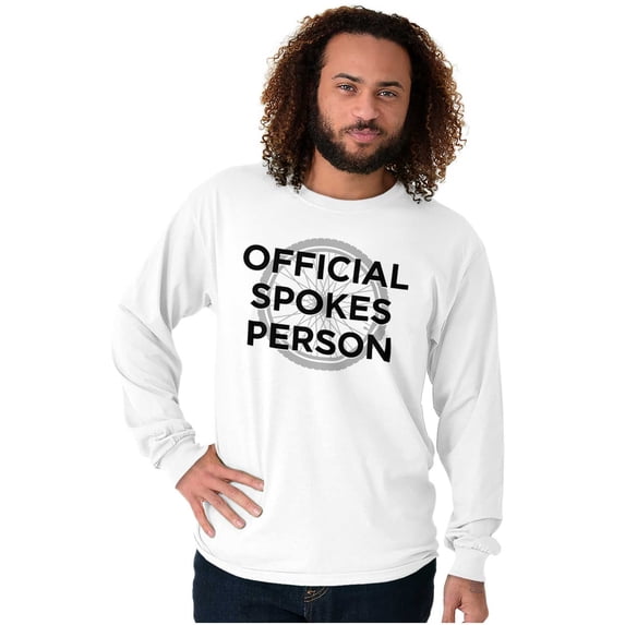 Official Spokes Person Biker Humor Plus Size Long Sleeve Graphic Tee Shirt Brisco Brands 3X