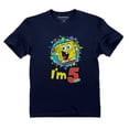 thumbnail image 1 of Official Spongebob - 5th Birthday I'm 5 Youth Kids T-Shirt X-Small Navy, 1 of 6