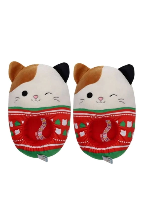 Official Squishmallows Christmas Sweater Cam the Cat Slippers Size 11/12