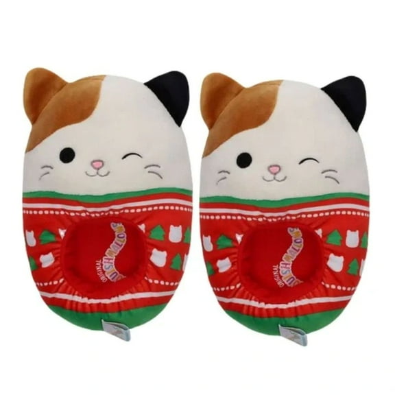 Official Squishmallows Christmas Sweater Cam the Cat Slippers