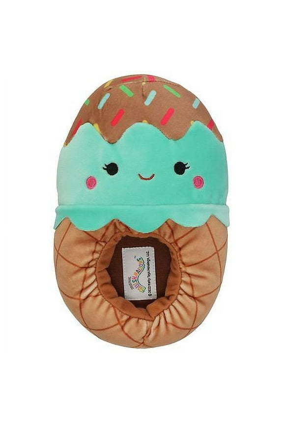 Official Squishmallows Maya the Mint Ice Cream Kids Slippers Size 4/5