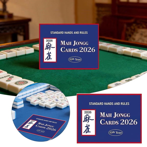 Official Standard National Mahjong Game Set With Large Scoring Cards And Tile Patterns For Strategic Family Entertainment