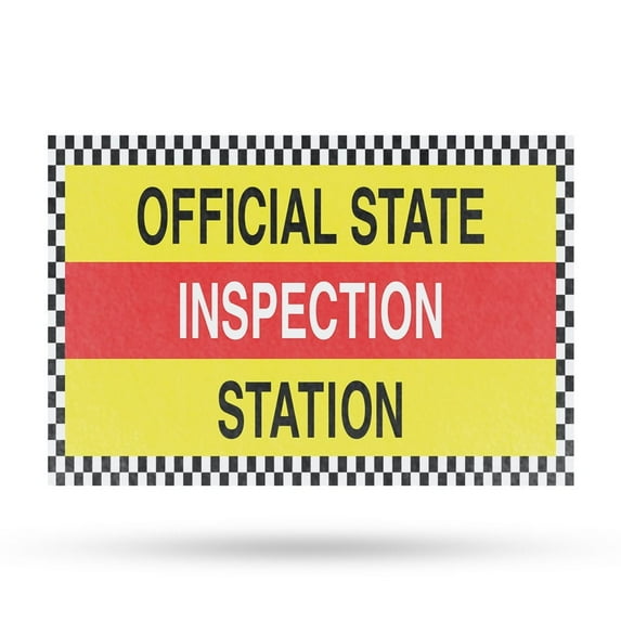 Official State Inspection Station Vinyl Decal 12 Inch x 16 Inch Weatherproof Heavy-Duty Adhesive Backing | Vehicle Checks, Professional Services, Reliable Results | Made in USA