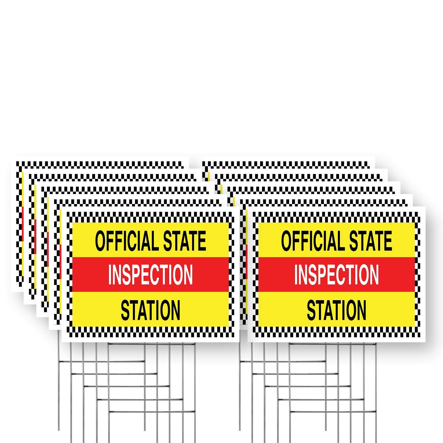 Official State Inspection Station Yard Sign 10 Pack of 12 Inch x 16 ...