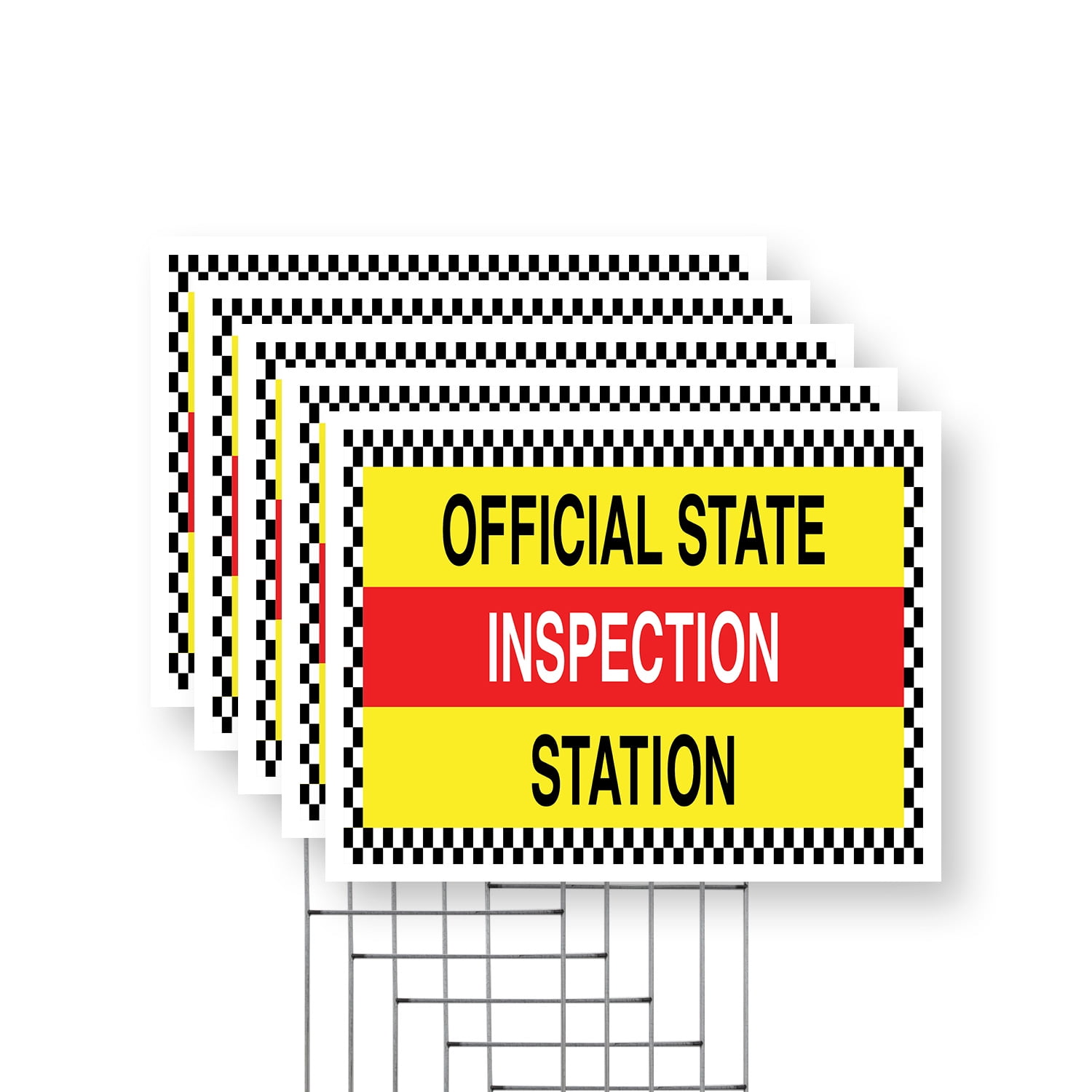 Official State Inspection Station Yard Sign 5 Pack of 12 Inch x 16 Inch ...