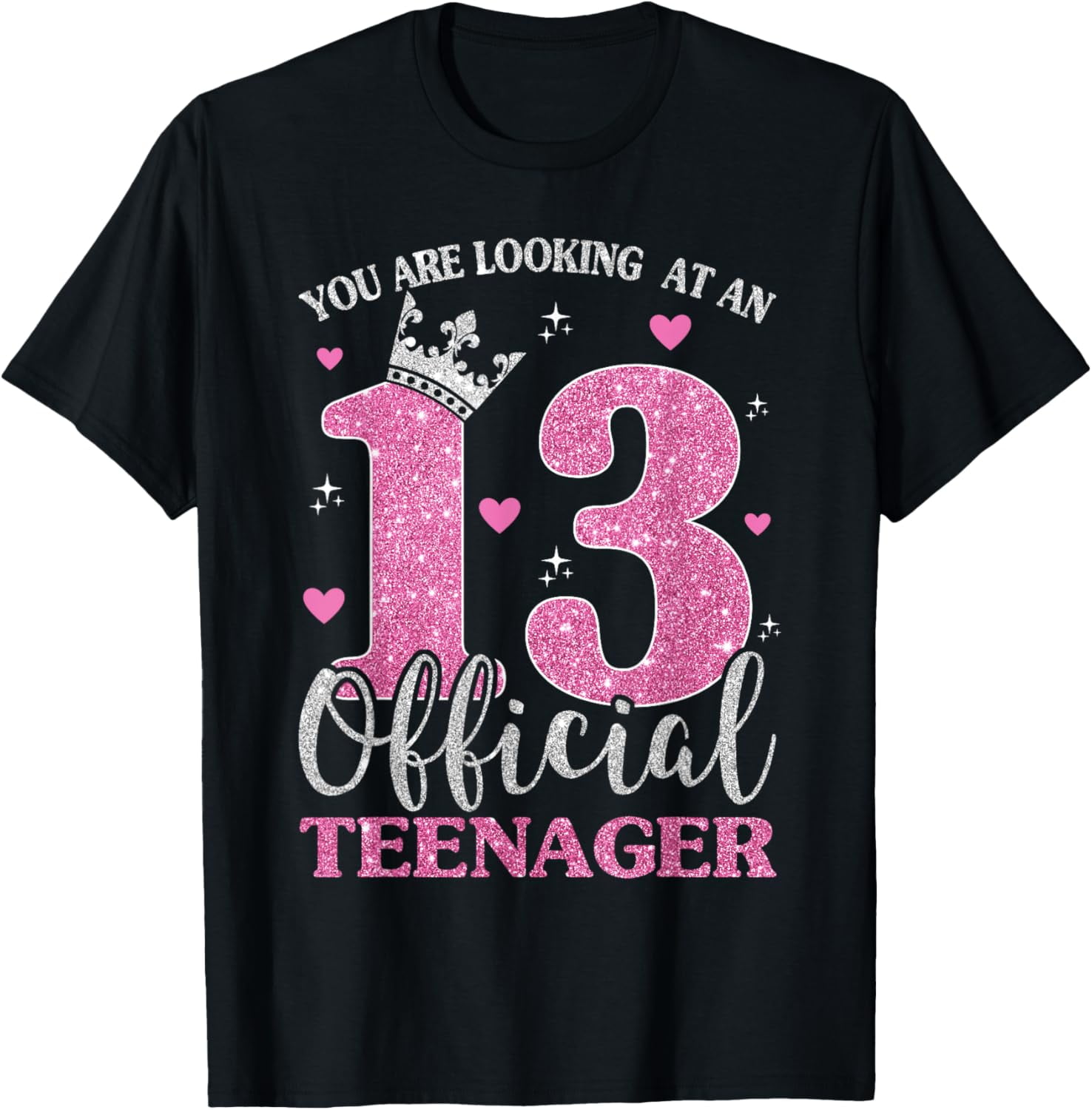Official Teenager 13 Years Old Cute 13th Birthday Boys Girl T-Shirt mens t shirt，black，women，funny，misfits，men，journey