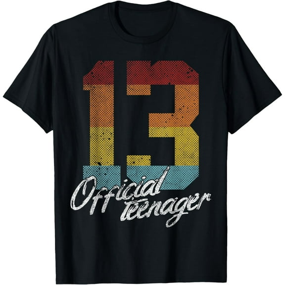 Official Teenager 13th Birthday 13 Year Old Gifts Boys Girls T-ShirtMen and women, Black T-shirt, size: Extra large